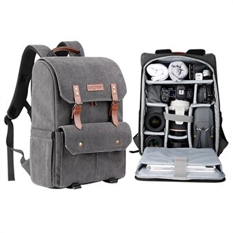 K&F CONCEPT KF13.104 2-In-1 Large 18L DSLR Camera Backpack Detachable Inner Handbag Comfortable Shoulders Bag 15.6 Inch Laptop Backpack - Grey