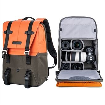 K&F CONCEPT KF13.087AV1 Lightweight Large Capacity Camera Backpack Waterproof Camera Bag with Rain Cover Anti-Scratch Digital Camera Backpack for 15.6 inch Laptops, Tripod