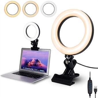 6-Inch USB Clip Lamp Live Broadcast Makeup 16cm Computer Laptop Camera Ring Fill Light