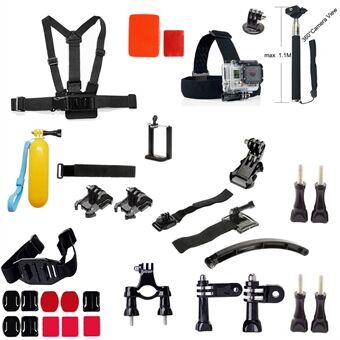 GP398 33-in-1 Chest Belt Headstrap Monopod Accessories Kit for GoPro Hero 4/3+/3/2/1 SJ4000/5000/6000/Xiaomi Yi Action Camera