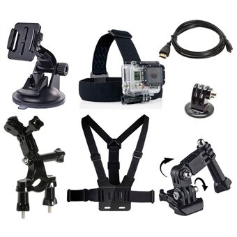 7 in 1 Accessories Kit with Chest Belt, Headstrap for GoPro Hero 4/3+/3/2/1 SJ4000/5000/6000/Xiaomi Yi