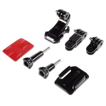 6 in 1 Mount Accessories Kit with J-Hook, Curved Surface Mount, 3-Way Adjustable Pivot Arm for GoPro Hero 4/3+/3/2/1