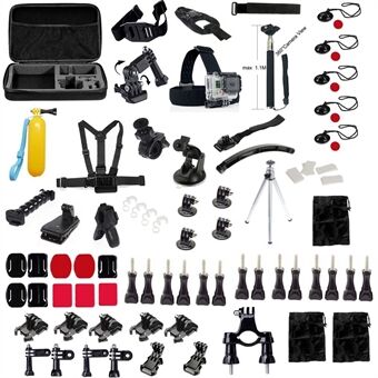 81 in 1 Action Camera Accessories Set with Chest Belt Headstrap and Mounts for GoPro Hero 4/3+/3/2/1 SJ4000/SJ5000/SJ6000 Xiaomi Yi
