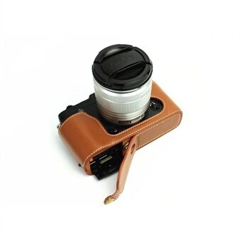 Genuine Split Leather Half Camera Case Bag for Fujifilm XE1 XE2
