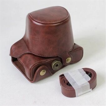 PU Leather Camera Protection Case + Strap for Fujifilm XA5 (15-45mm)