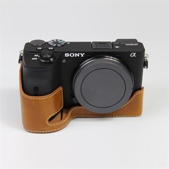 PU Leather Camera Protection Base Protection Semi-Case for Sony A6600