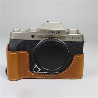 PU Leather Camera Half Cover Case for Fujifilm Fuji X-T200/XT200