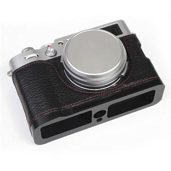 Genuine Leather Camera Half Body Cover Bottom Case Quick Release Plate Set for Fuji X100V