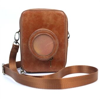 For Fujifilm Instax Mini Evo Vintage PU Leather Camera Case Camera Bag with Shoulder Strap