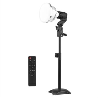 Tabletop Photography LED Lighting Kit with High Power 85W Light Bulb Dimmable 3200K-5500K + E27 Lamp Socket + Desktop Stand + Flexible Remote Control for Home Studio Photography - EU Plug