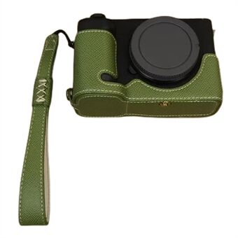 For Sony ZV-E1 Battery Opening Design PU Leather Camera Bottom Cover Half Body Case with Hand Strap