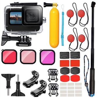 G10-TZ03 For GoPro Hero 9/10 Action Camera Accessories Kit Sports Camera Diving Set Surfing Equipment with Waterproof Case/Selfie Stick