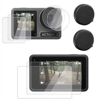 4Pcs / Set For DJI Osmo Action 3 Sports Camera Lens Cover Tempered Glass Screen Protector