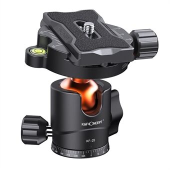 K&F CONCEPT KF31.029V3 25mm Camera Tripod Ball Head with 1 / 4-inch Quick Release Plate and Spirit Level for Tripod Monopod