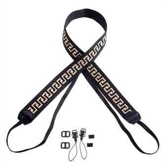 JN-CZ For Canon / Sony / Fujifilm Camera Shoulder Strap Colored Pattern Printing Hanging Rope Universal Camera Carrying Strap - Black