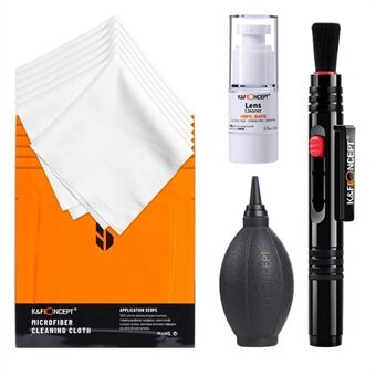 K&F CONCEPT 4-in-1 Camera Cleaning Kits with Air Blower+Cleaning Pen+Cleaning Cloth+Cleaning Liquid for Camera Lenses  /  Filters  /  Sensor  /  Screen