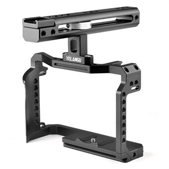 YELANGU C19 For Canon EOS R5 / R6 / R6 MARK 2 / R5C Aluminum Alloy Camera Video Cage with Handle Grip