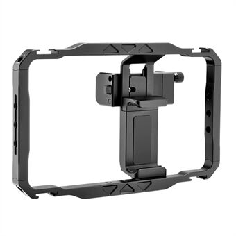 YELANGU LW-B01-1 Phone Cage Universal Aluminum Alloy Phone Video Rig with Power Bank Clip for Filmmaking YouTube Video Recording