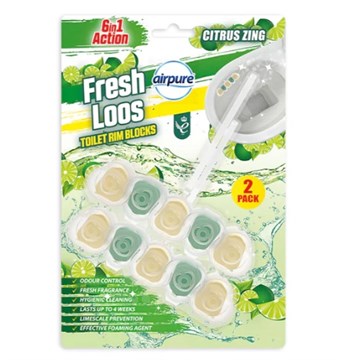 AirPure Fresh Stripes Toilet Gel - Toilet Cleaner - Alternative to Toilet Blocks - Fresh Havens - Fragrance of Fresh Flowers